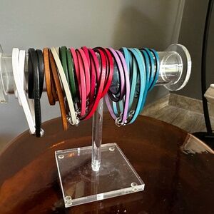 12 Multi Color Triple Wrap Leather Bracelets